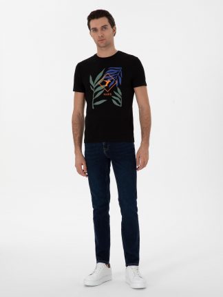 شلوار جین اسلیم فیت مردانه آبی تیره کاشارل