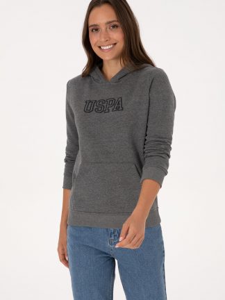 هودی زنانه خاکستری تیره یو اس پولو