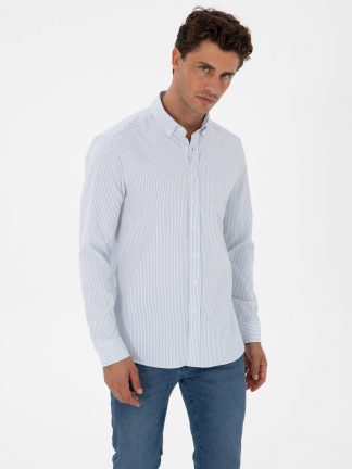 پیراهن آستین بلند مردانه نیلی پیرکاردین