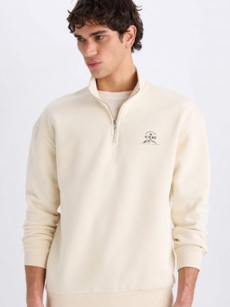 سویشرت مردانه بژ دفکتو