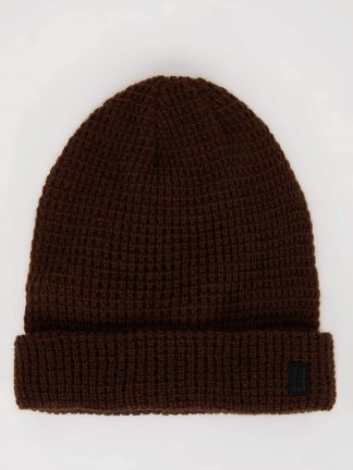 کلاه بافت مردانه قهوه ای روشن دفکتو