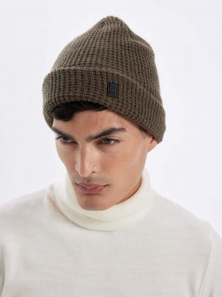 کلاه بافت مردانه خاکی دفکتو