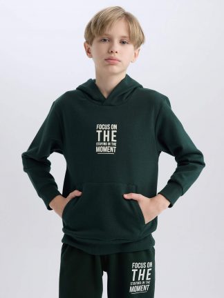 هودی پسرانه سبز تیره دفکتو