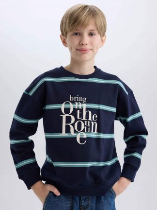 سویشرت پسرانه سرمه ای دفکتو