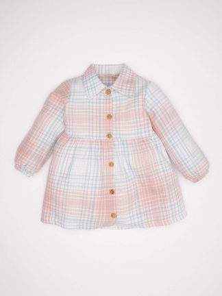 پیراهن نوزاد دختر آبی روشن دفکتو