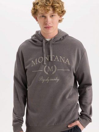 هودی مردانه خاکستری تیره دفکتو