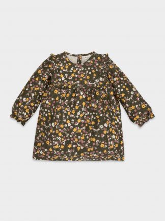 پیراهن نوزاد دختر خاکی دفکتو