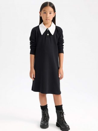 پیراهن دخترانه مشکی دفکتو