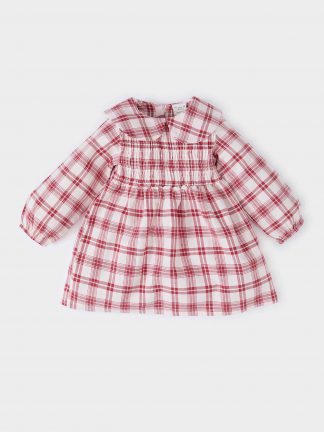 پیراهن نوزاد دختر زرشکی دفکتو