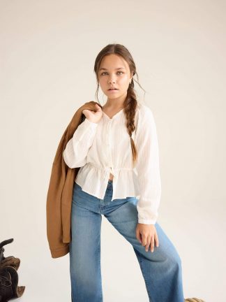 بلوز دخترانه بژ دفکتو