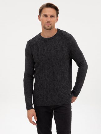 پلیور مردانه خاکستری تیره پیرکاردین