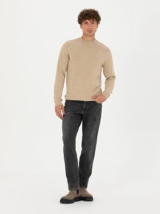 شلوار جین راسته مردانه خاکستری تیره پیرکاردین