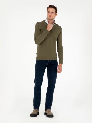 پلیور مردانه خاکی تیره پیرکاردین