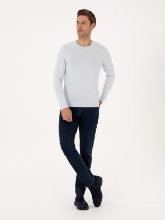 پلیور مردانه آبی روشن پیرکاردین