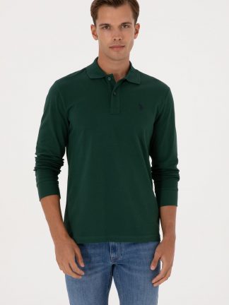 سویشرت مردانه سبز تیره یو اس پولو