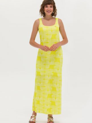 پیراهن و لباس مجلسی زنانه زرد روشن یو اس پولو