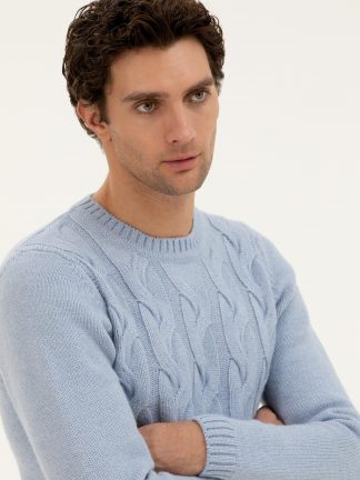 پلیور مردانه آبی روشن کاشارل
