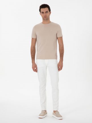 شلوار جین اسلیم فیت مردانه سفید کاشارل