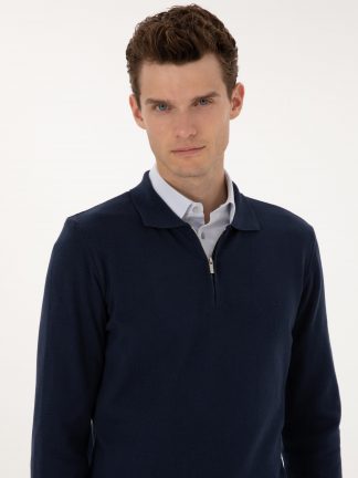 پلیور مردانه آبی لاجوردی روشن پیرکاردین