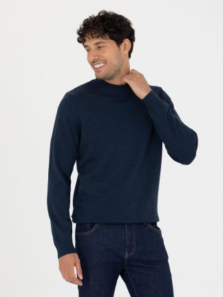 پلیور مردانه سرمه ای ملانژ پیرکاردین