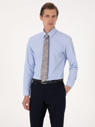 پیراهن رسمی مردانه آبی پیرکاردین