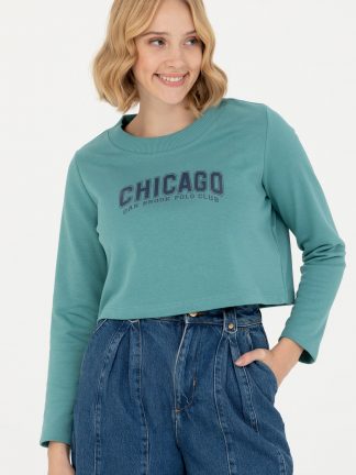 سویشرت زنانه نعنایی یو اس پولو