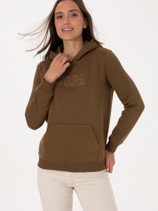 هودی زنانه خاکی روشن یو اس پولو