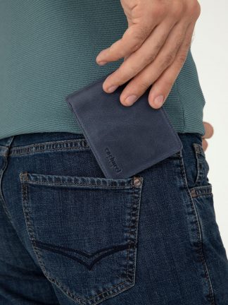 کیف پول و کارت مردانه سرمه ای کاشارل