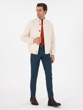 شلوار جین اسلیم فیت مردانه آبی نفتی کاشارل