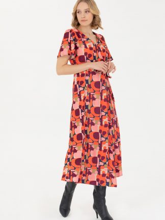 پیراهن زنانه نارنجی یو اس پولو