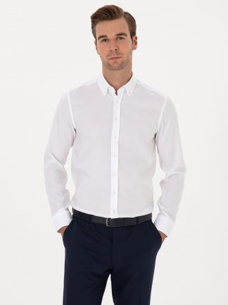 پیراهن رسمی مردانه سفید کاشارل