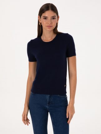 تیشرت زنانه سرمه ای پیرکاردین