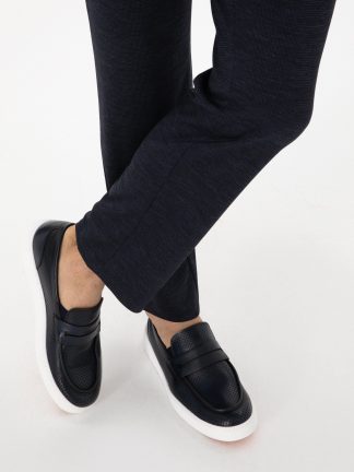 کفش لوفر مردانه سرمه ای کاشارل