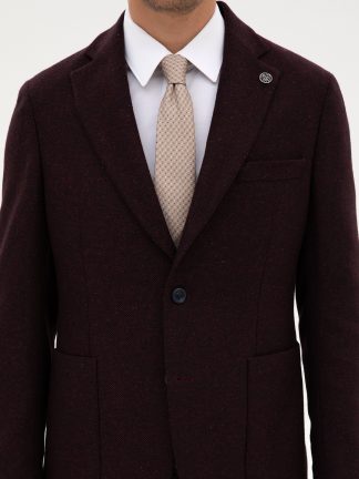 کت مردانه زرشکی پیرکاردین