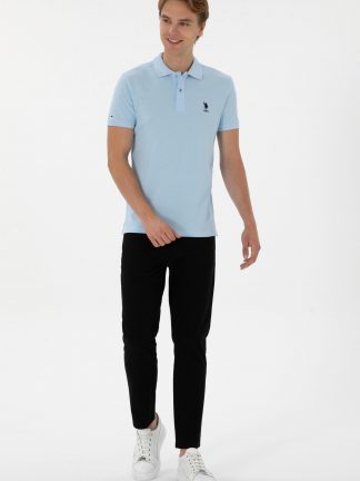پولوشرت مردانه آبی روشن یو اس پولو