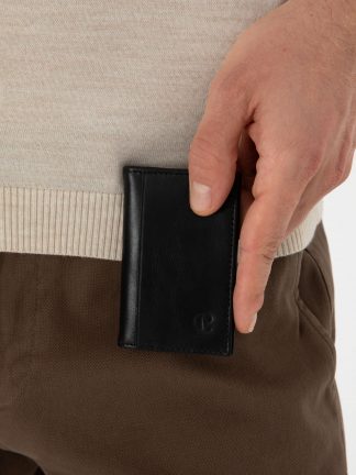 کیف پول و کارت مردانه مشکی کاشارل