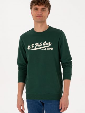 سویشرت مردانه سبز تیره یو اس پولو