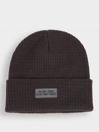 کلاه بافت مردانه خاکستری تیره دفکتو