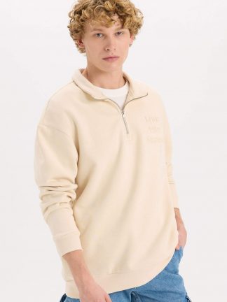 سویشرت مردانه بژ دفکتو