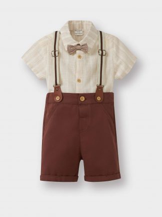 ست لباس نوزادی پسرانه بژ دفکتو