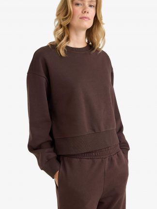 سویشرت زنانه قهوه ای دفکتو