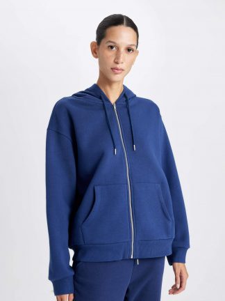 هودی زنانه سرمه ای دفکتو