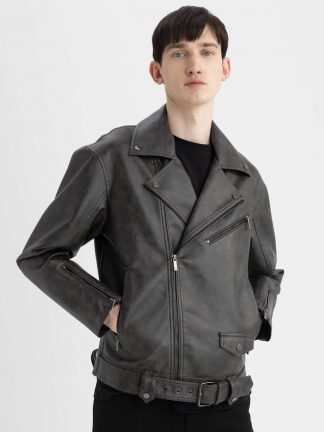 کت چرمی مردانه قهوه ای دفکتو