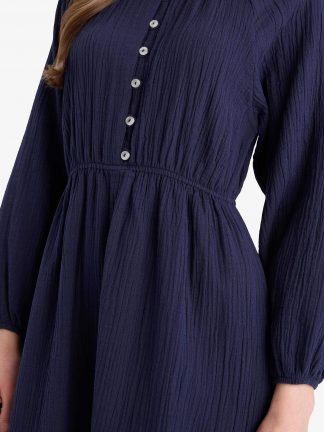 پیراهن زنانه سرمه ای دفکتو