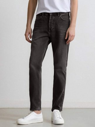 شلوار جین اسلیم فیت مردانه خاکستری تیره دفکتو