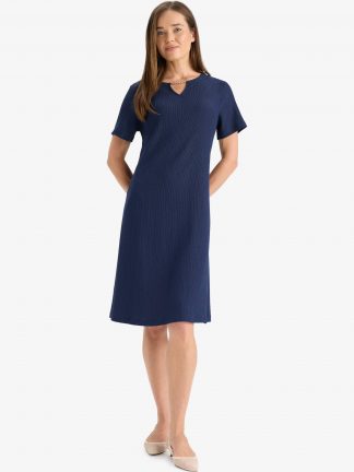 پیراهن زنانه سرمه ای دفکتو