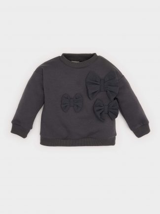 سویشرت نوزاد دختر خاکستری تیره دفکتو