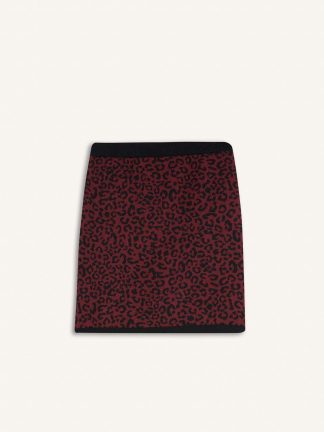 دامن کوتاه زنانه زرشکی دفکتو