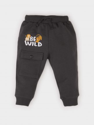 شلوار راحتی نوزاد پسر خاکستری تیره دفکتو