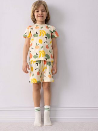 ست لباس نوزادی پسرانه بژ دفکتو